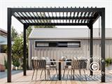 Gazebo pergola bioclimatico San Pablo, 4x4m, Nero