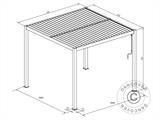 Cenador Pérgola bioclimática San Pablo, 3x3m, Negro