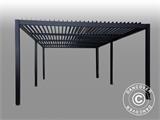 Bioklimatische Pergola pavillon San Pablo, 3x5,8m, Schwarz