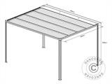 Cenador pérgola San Fernando, 3x3m, Negro/Gris Oscuro