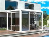 Gazebo pergola bioclimatico San Pablo con porte scorrevoli, 3x4m, Bianco