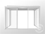 Bioklimatologisch pergola paviljoen San Pablo met schuifdeuren, 3x4m, Wit