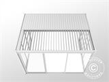 Cenador pérgola bioclimática San Pablo con puertas correderas, 3x4m, Blanco