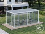 Pavilhão pergola bioclimático San Pablo c/portas deslizantes, 3x5,8m, Branco