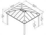 Gazebo Dallas 3,64x4,26m, Antracite