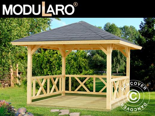 Wooden Gazebo, 3x3x3.23 m, 9 m², Natural