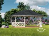 Gazebo in legno con pavimento in legno, 4,67x6,17x3,62m, 25m², Naturale