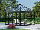 Orangeri/paviljong glass 8,06m², 2,82x2,86x2,8m m/sokkel, Svart