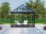 Oranjerie/tuinpaviljoen glas 8,06m², 2,82x2,86x2,8m met voet, Zwart