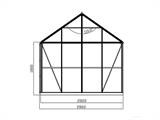 Orangeri/paviljong i glas 8,06m², 2,82x2,86x2,8m med bas, Svart