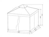 Gazebo de jardim Osiris 3x3m, Bege escuro