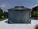 Gazebo San Francisco w/curtains and mosquito net, 3x3.65 m, Black