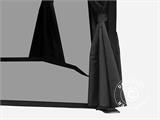 Gazebo San Francisco w/curtains and mosquito net, 3x3.65 m, Black