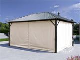 Gazebo San Bernardino w/curtains and mosquito net, 3.65x4.85 m, Black/Ecru