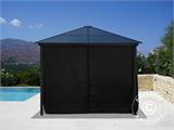 Gazebo Santa Barbara con tende e zanzariera, 4x4m, Nero