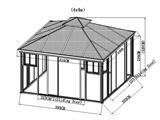 Gazebo polycarbonate Santa Ana, 4x4 m, Brass