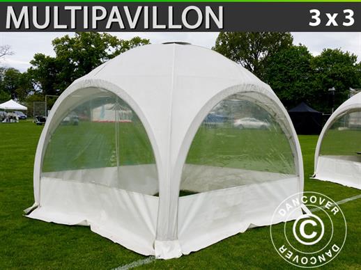 Kupolasti šator za zabave Multipavillon 3x3m, Bijeli