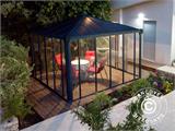 Serre orangerie/Tonnelle de jardin LEDRO, 12,96m², Palram/Canopia, 3,6x3,6x2,95m, Gris