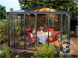 Serre orangerie/Tonnelle de jardin LEDRO, 12,96m², Palram/Canopia, 3,6x3,6x2,95m, Gris