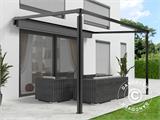 Tonnelle adossée/Pergola murale Santa Ynez, 4x3m, Noir/Gris foncé