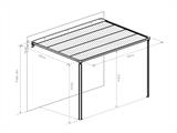 Patio Cover/Wall-mounted pergola Santa Ynez, 4x3 m, Black/Dark Grey