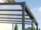 Tonnelle adossée Easy avec toit en polycarbonate, 3x6m, Anthracite