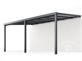 Tonnelle adossée Easy avec toit en polycarbonate, 3x6m, Anthracite