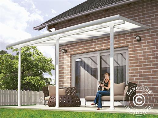 Pergola addossata Feria, Palram/Canopia, 3x4,25m, Bianco