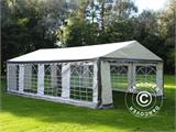 Tendone per feste PLUS 4x8m PE, Grigio/Bianco