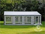 Carpa para fiestas PLUS 4x8m PE, Gris/Blanco