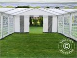 Carpa para fiestas PLUS 4x8m PE, Gris/Blanco