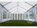 Carpa para fiestas PLUS 4x8m PE, Gris/Blanco