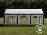 Carpa para fiestas Original 5x6m PVC, Gris/Blanco