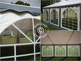 Carpa para fiestas Original 5x6m PVC, Gris/Blanco