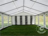 Tendone per feste PLUS 5x8m PE, Grigio/Bianco