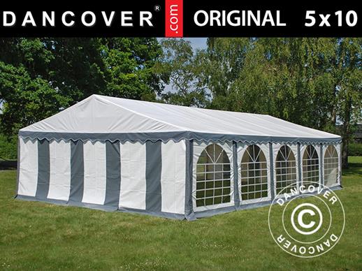 Šator za zabave Original 5x10m PVC, Siva/Bijela