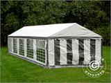 Tendone per feste PLUS 5x10m PE, Grigio/Bianco