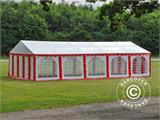 Carpa para fiestas Exclusive 6x10m PVC, Rojo/Blanco