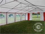Partyzelt Exclusive 6x10m PVC, Rot/Weiß