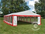 Partyzelt Exclusive 6x12m PVC, Rot/Weiß