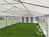 Tente de réception Exclusive 6x12m PVC, Gris/ Blanc