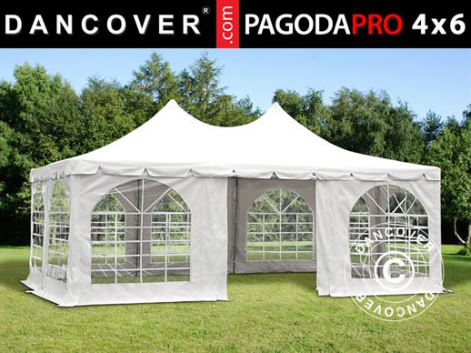 Šator za zabave Pagoda PRO 4x6m PVC, Bijela