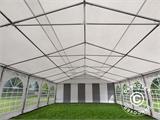 Šator za zabave, semi pro CombiTents® 6x12m, 4-u-1, Bijela/Siva