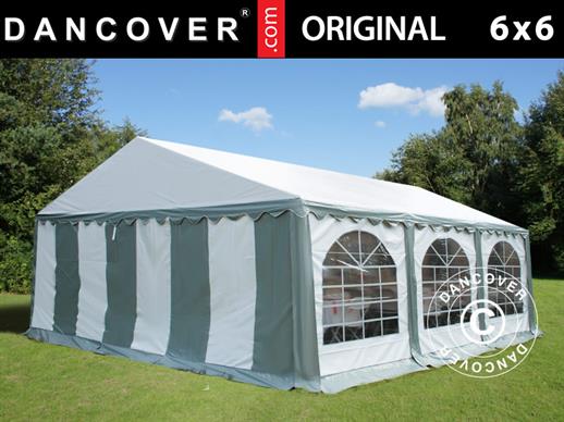 Tenda para festas Original 6x6m PVC, Cinza/Branco