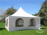 Tente de réception Pagode PartyZone 5x5m, PVC, Blanc