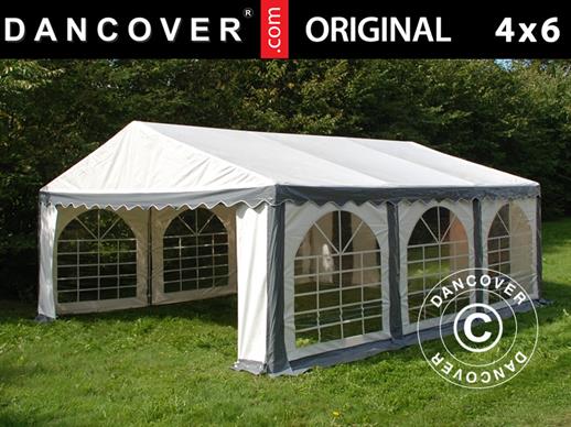 Tenda para festas Original 4x6m PVC, Cinza/Branco