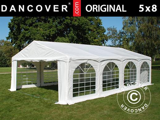 Partytent Original 5x8m PVC, "Arched", Wit