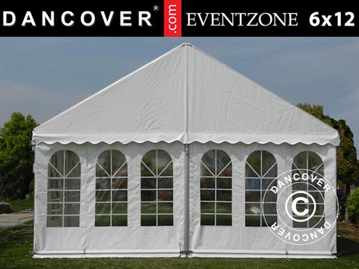 Professionellt Partytält EventZone 6x12m PVC, Vit