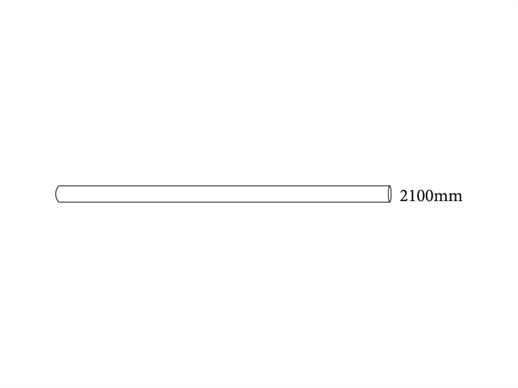 Tubo per il tetto, Ø38mm, 2100mm