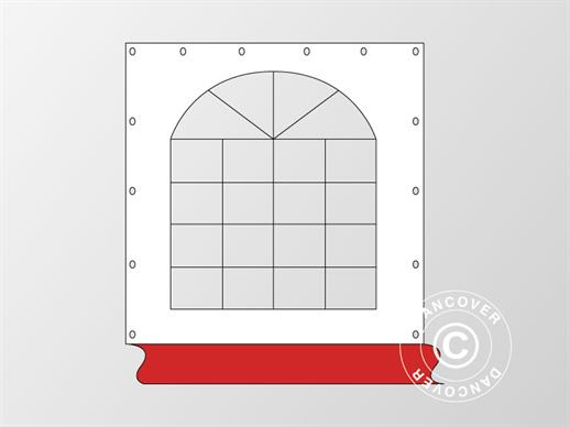 Bočna stranica s prozorom, za šator za zabave Original, Bijela/Crvena
